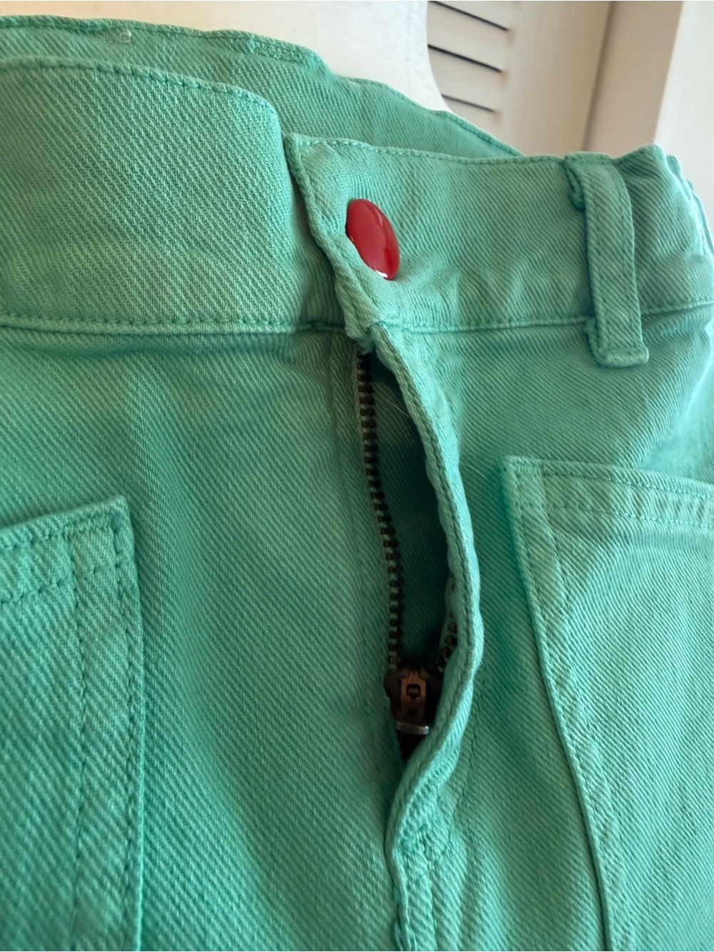 Bobo Choses Mint Green Kids Jeans with Cat Patch - Picture 6 of 11